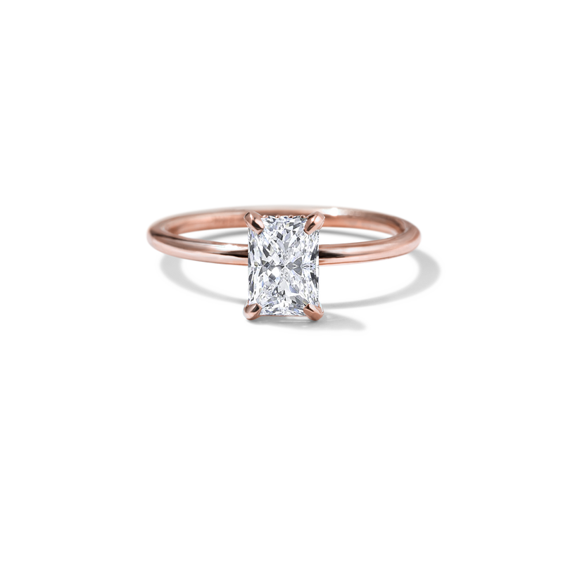 18K Rose Gold Radiant Engagement Ring