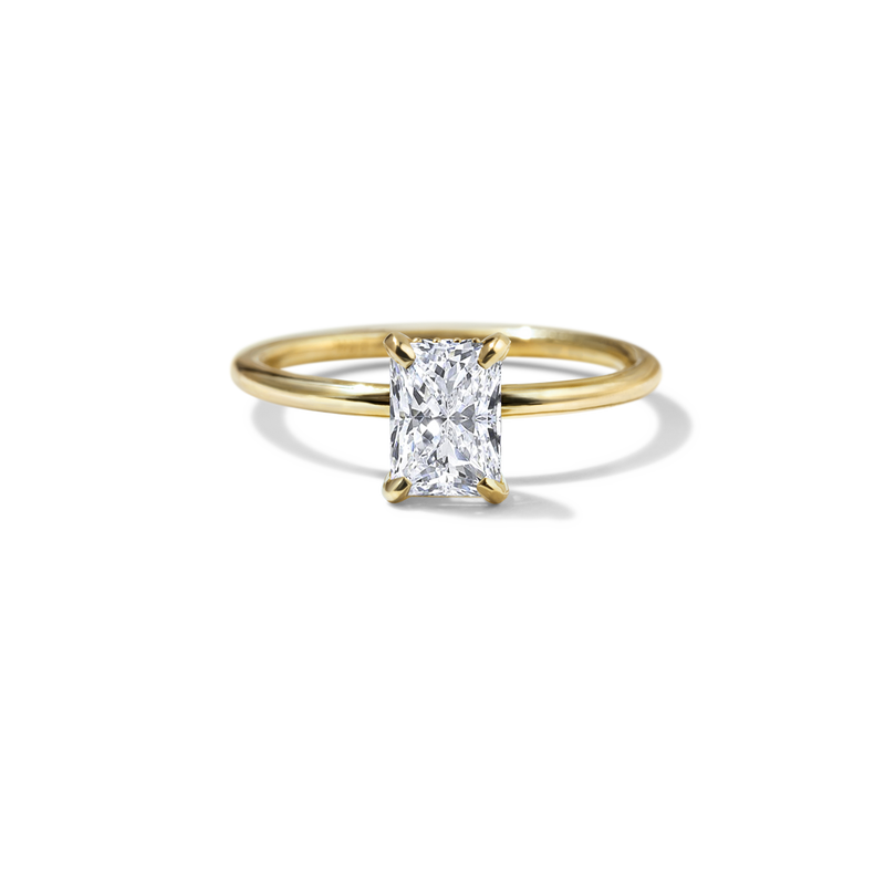 18K Yellow Gold Radiant Engagement Ring