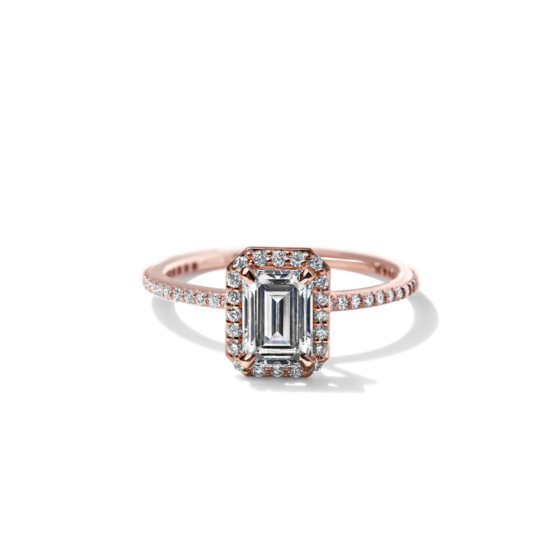 18K Rose Gold Emerald