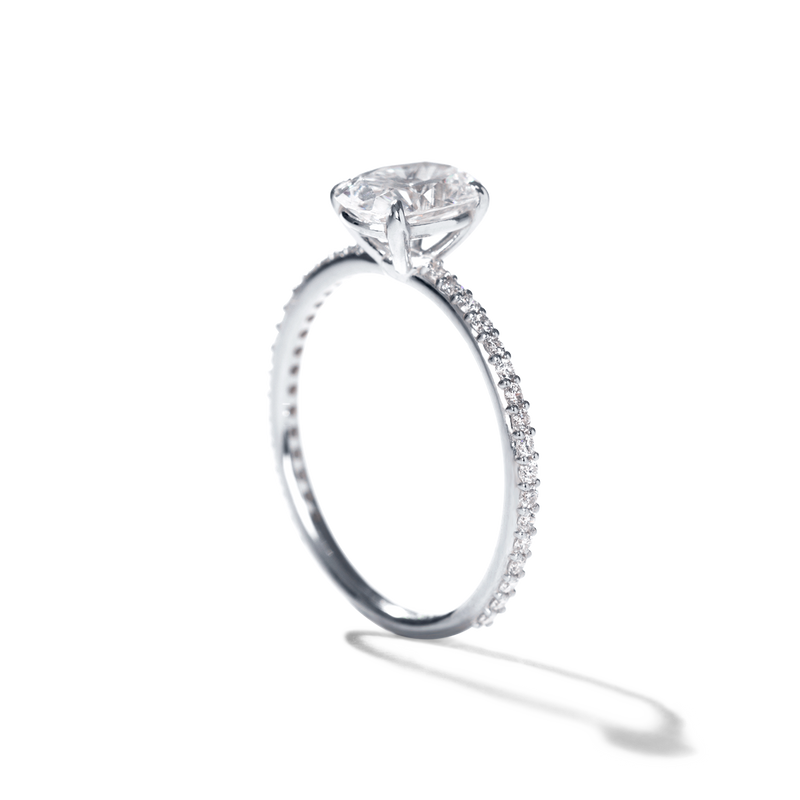 Solitaire Pave Engagement Ring