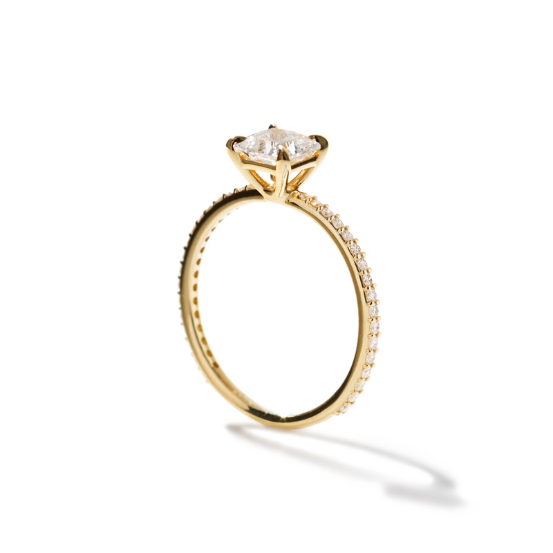Solitaire Pave Engagement Ring