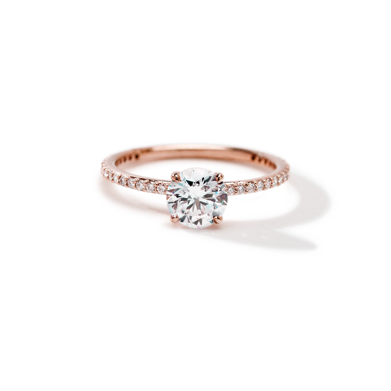 Solitaire Pave Engagement Ring