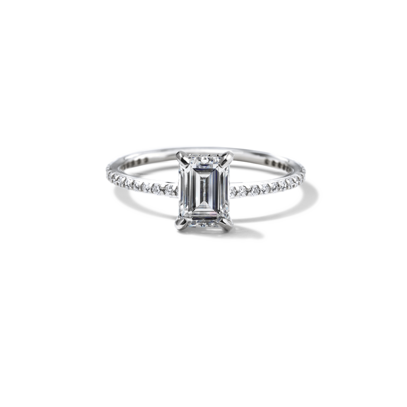 Solitaire Pave Engagement Ring