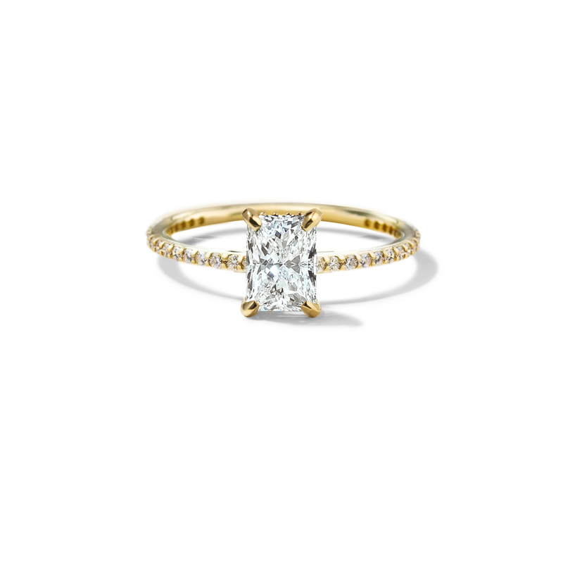 Solitaire Pave Engagement Ring