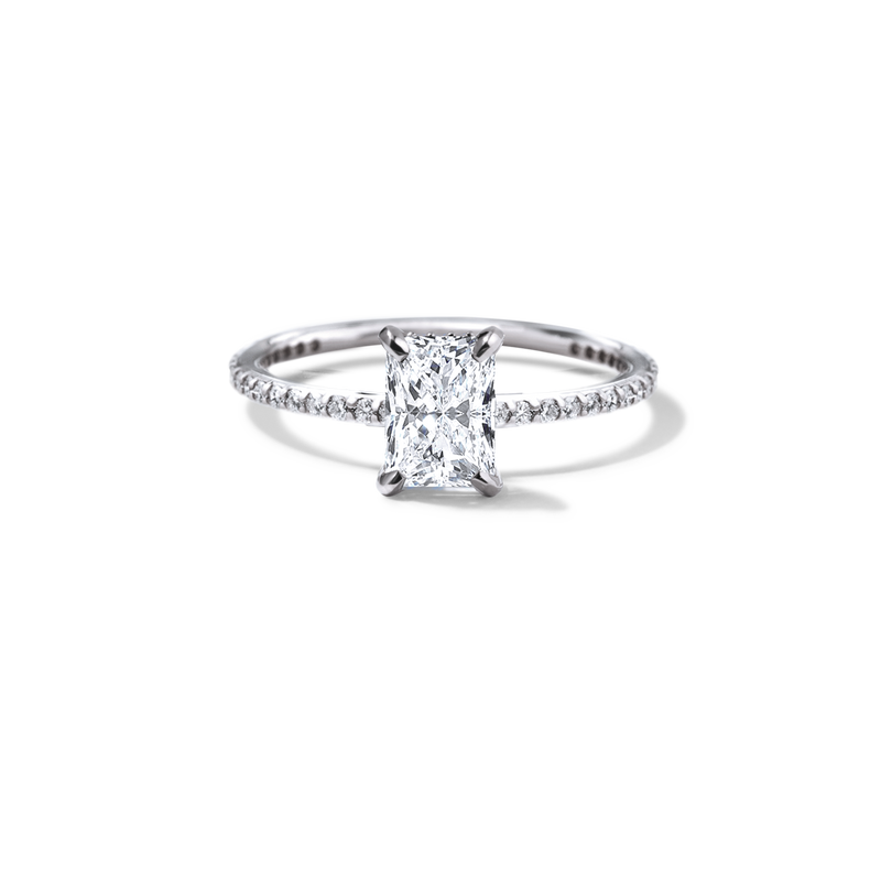Solitaire Pave Engagement Ring