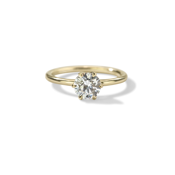 18K Yellow Gold Chispa Round Engagement Ring