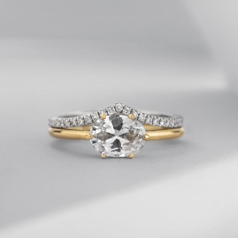 East West Oval Engagement Ring