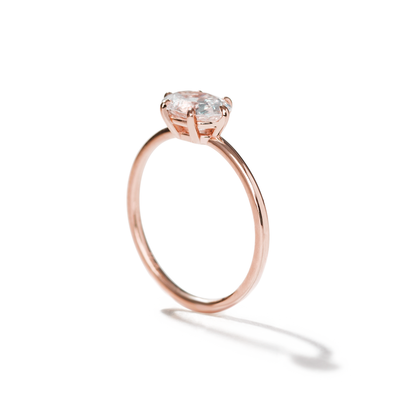 18K Rose Gold East West Oval Engagement Ring