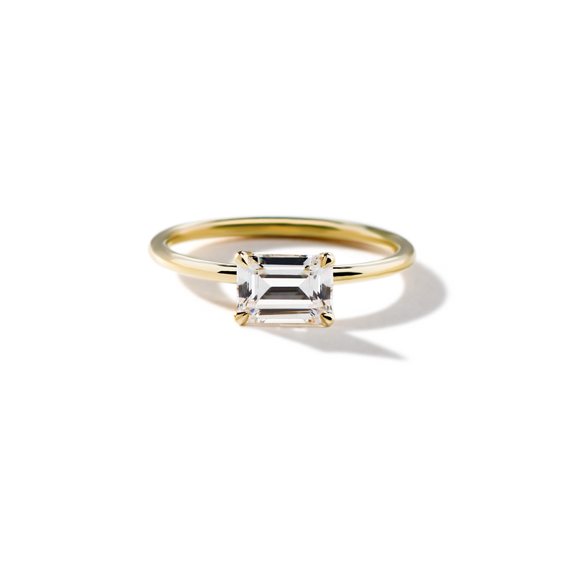 18K Yellow Gold Emerald Engagement Ring