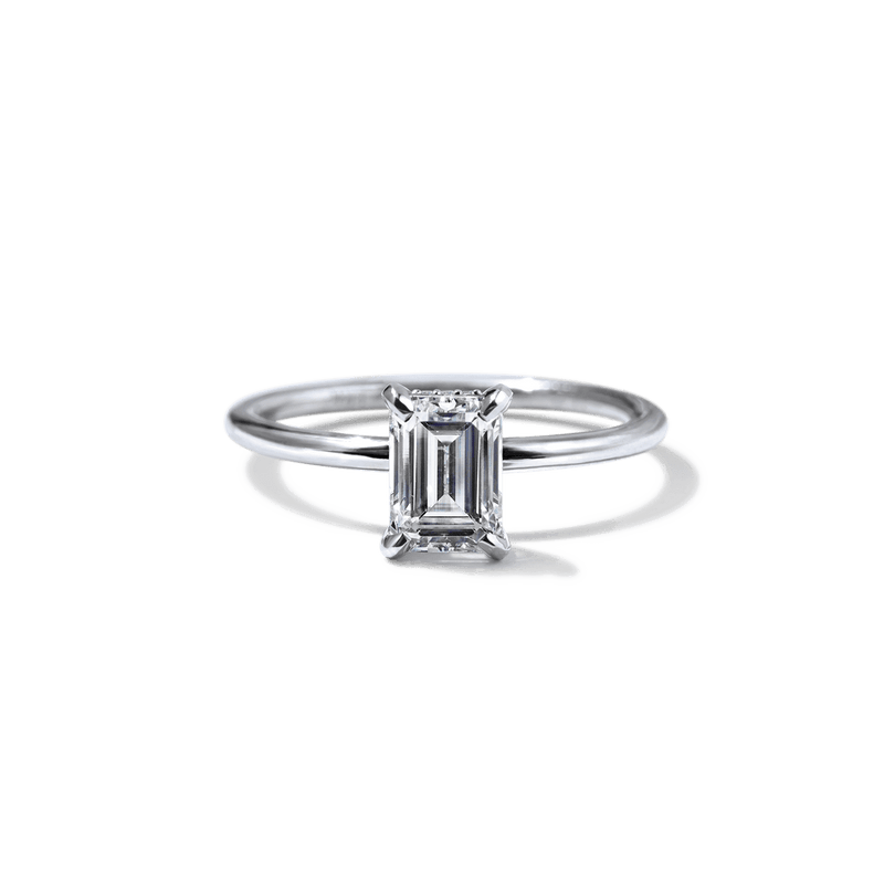 ILA 18K White Gold Platinum Emerald Engagement Ring